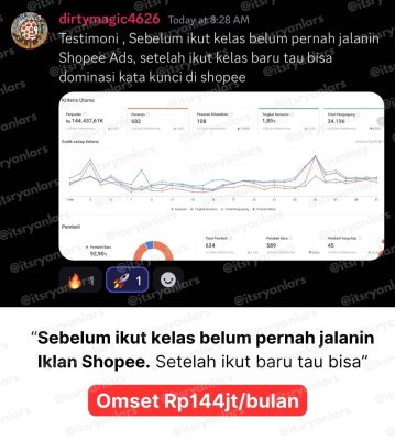“Saya dan team ga perlu trial error. Cukup ikuti materi yang ada hasilnya BOOM” - Omset per bulan Rp179jt - 2