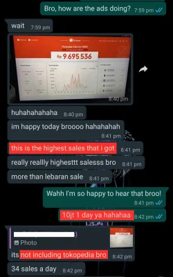 "Habis praktek materinya: Shopee + Tokopedia tembus omzet lebih dari 10 juta dalam 1 hari!"